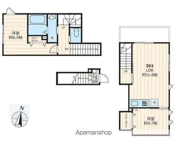 テラス312(2LDK/3階)の間取り写真