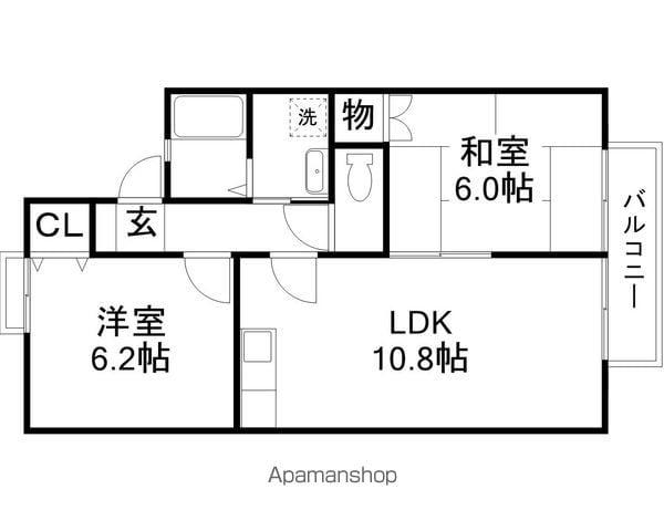 セジュール東南壮(2LDK/2階)の間取り写真