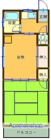 北五老内コーポ(1DK/4階)の間取り写真