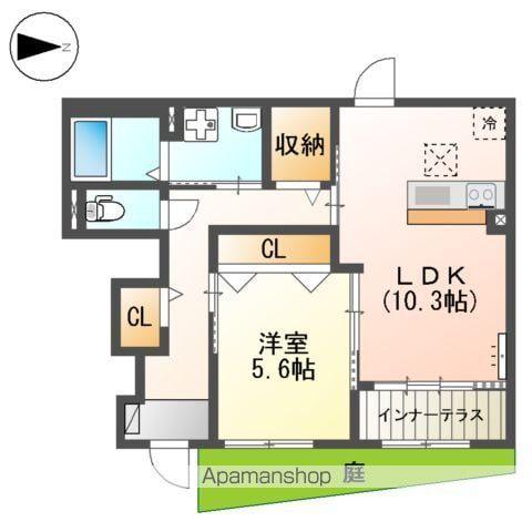エル・クーレ(1LDK/1階)の間取り写真