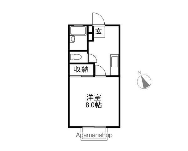 ベル・エポックB(1K/2階)の間取り写真
