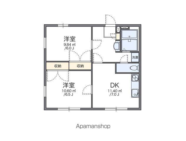 レオパレス華(2DK/1階)の間取り写真