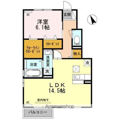 オーリーBフラット(1LDK/1階)の間取り写真