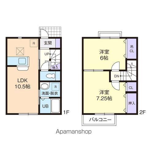 ARMONIA I(2LDK/2階)の間取り写真