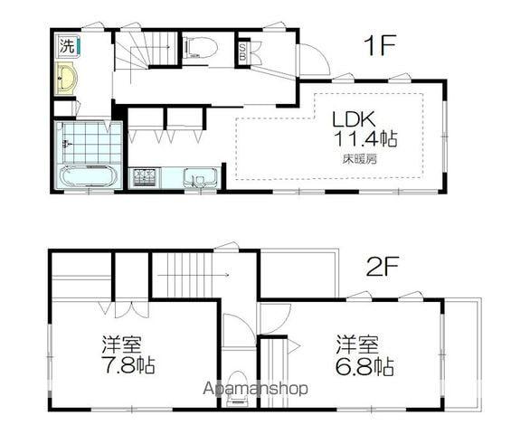 西武鉄道新宿線 沼袋駅 徒歩7分 2階建 築19年(2LDK)の間取り写真