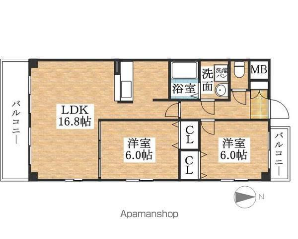 セントレア余野(2LDK/1階)の間取り写真
