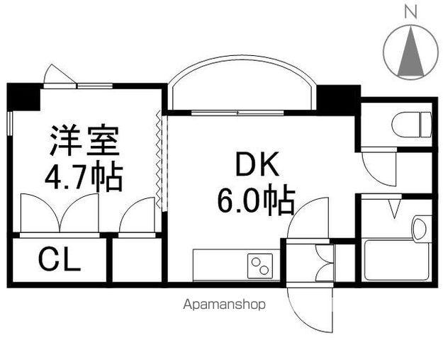 フォーライフ大通南(1DK/4階)の間取り写真