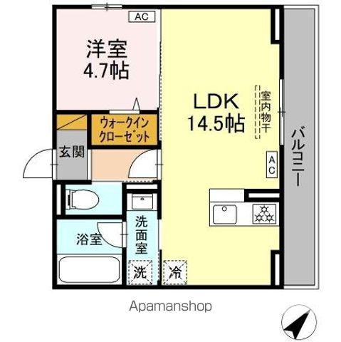 D-ROOM小久保(1LDK/3階)の間取り写真