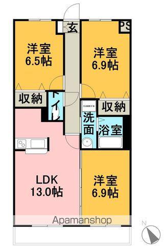 グランドソレーユ(3LDK/1階)の間取り写真