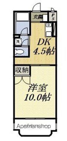 メゾンフルール(1DK/2階)の間取り写真