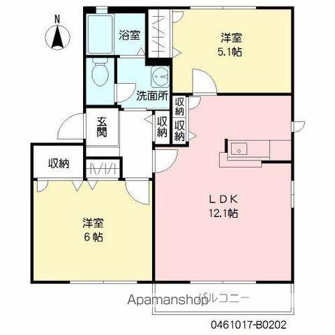 フルールMB(2LDK/2階)の間取り写真