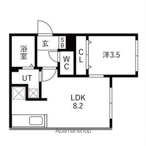 ONE STAGE麻生(1LDK/1階)の間取り写真