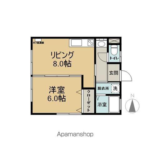 ウイングアスカ(1LDK/2階)の間取り写真