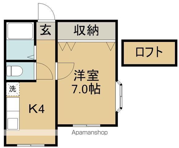 ホワイトキャッスル41番館(1K/2階)の間取り写真