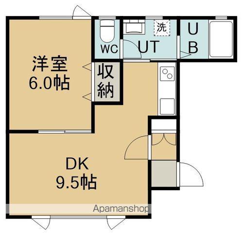 レジデンスカトレア(1DK/2階)の間取り写真