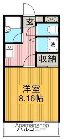 サンハイムⅡ(1K/2階)の間取り写真