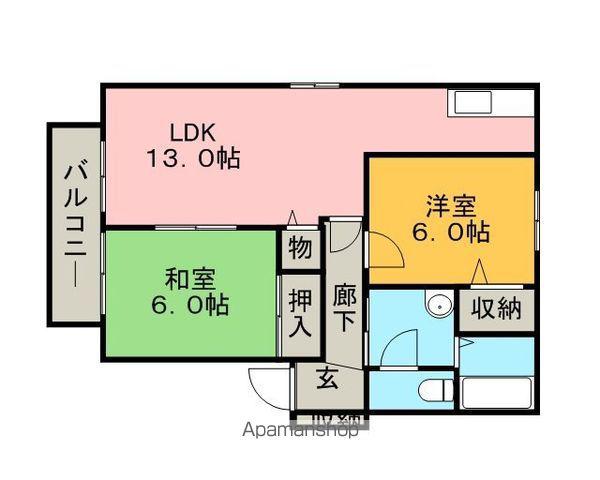 サンエクセル小森野(2LDK/1階)の間取り写真