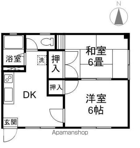 フォーブル西長野(2DK/1階)の間取り写真