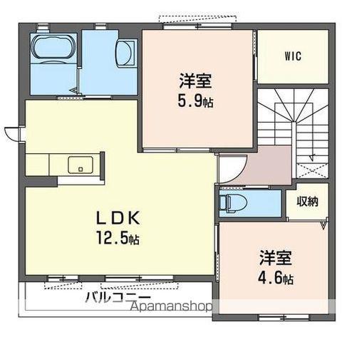 リビオンC棟(2LDK/2階)の間取り写真