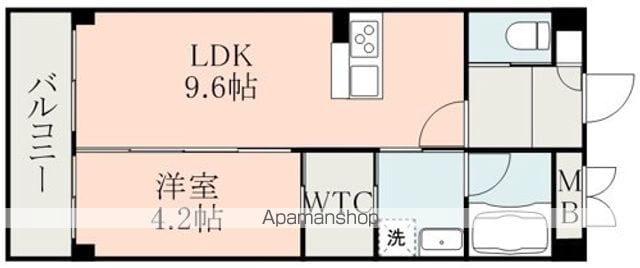 フラワーラブⅡ(1LDK/1階)の間取り写真