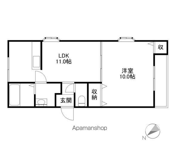 L・Aスクエア鷹飼Ⅱ(1LDK/1階)の間取り写真