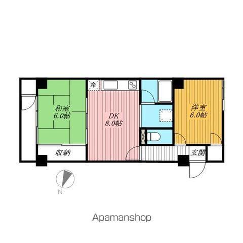 ビジュアルピア(2DK/4階)の間取り写真