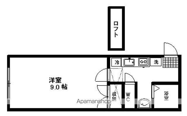 ホワイトキャッスル仲野(1K/2階)の間取り写真