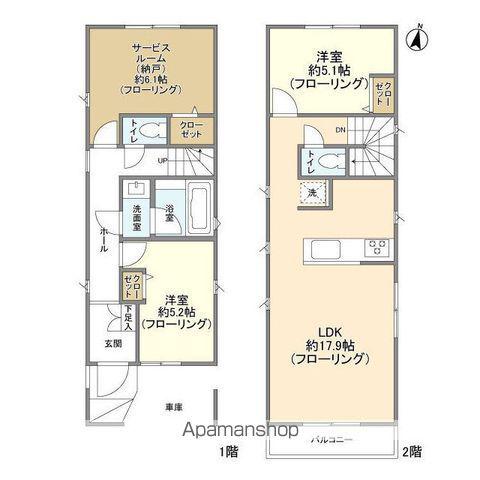 京王電鉄井の頭線 永福町駅 徒歩4分 2階建 築4年(2SLDK)の間取り写真