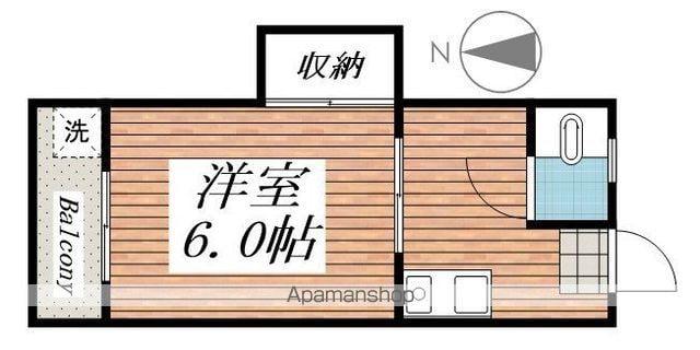 北浦ビル(1K/3階)の間取り写真