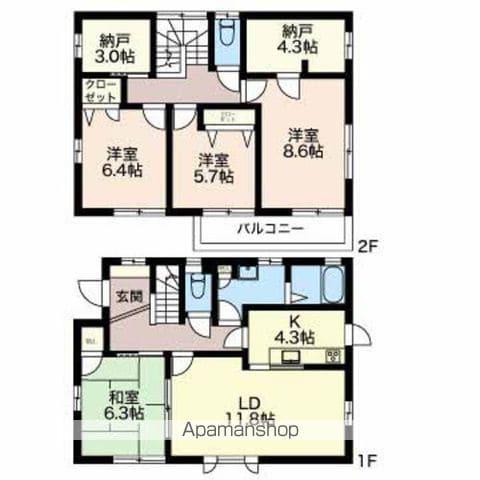 松本電気鉄道 渚駅(長野) 徒歩17分 1階建 築28年(4LDK)の間取り写真