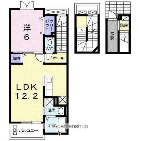 エンジェル M(1LDK/3階)の間取り写真