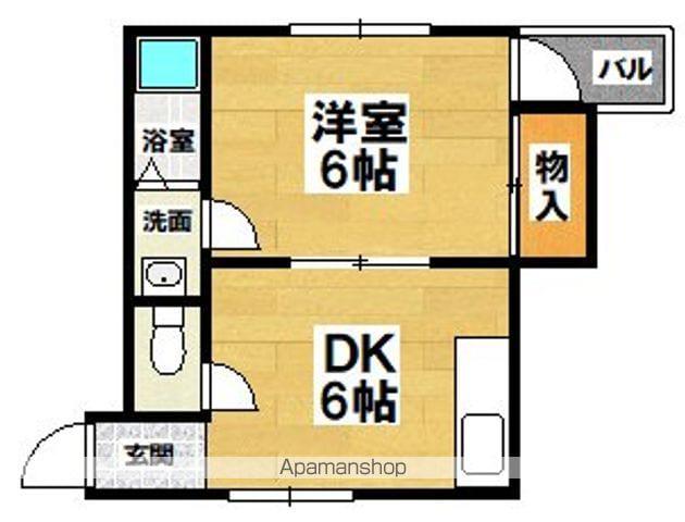シティハイツ帝塚山(1DK/1階)の間取り写真