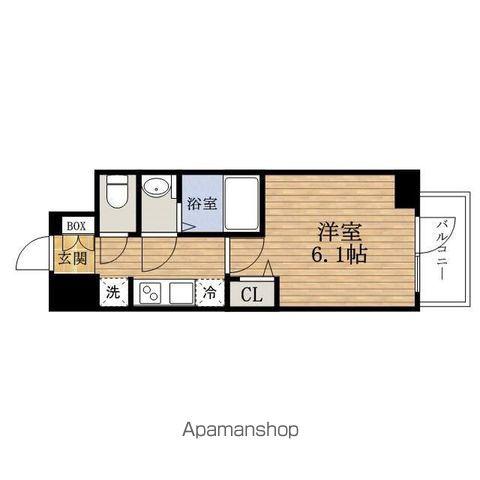 PRESSANCE松屋町ヴェルデス(1K/13階)の間取り写真