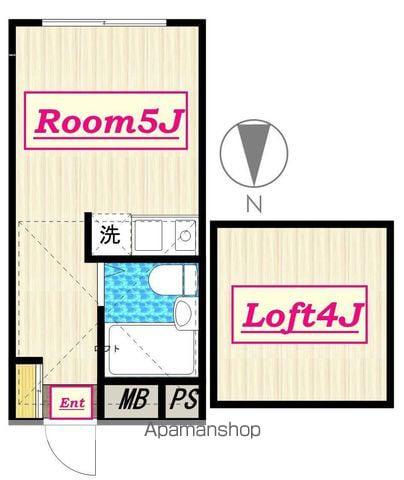 アップルハウス等々力(ワンルーム/2階)の間取り写真