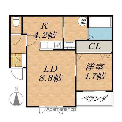 カラリア西1条通(1LDK/3階)の間取り写真