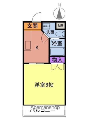 プレアール教育大前Ⅱ(1K/4階)の間取り写真