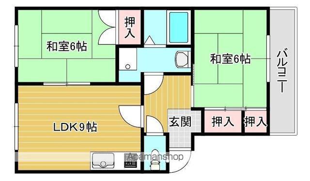 アベニール髙石(2LDK/1階)の間取り写真