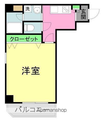 カメリア(1K/6階)の間取り写真