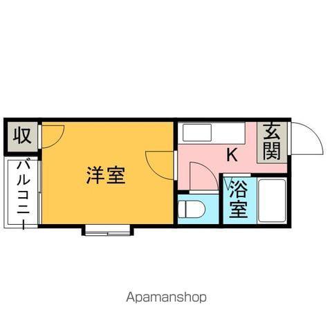 メルクス平尾(1K/1階)の間取り写真