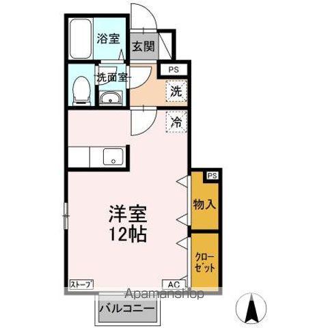 セジュールFK B棟(ワンルーム/1階)の間取り写真