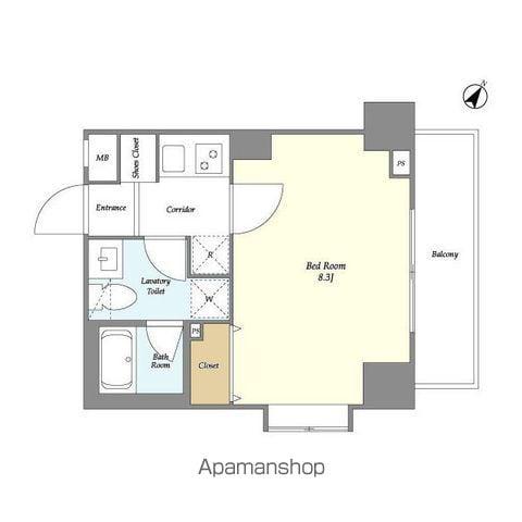 メルヴェーユ日本橋浜町(1K/2階)の間取り写真