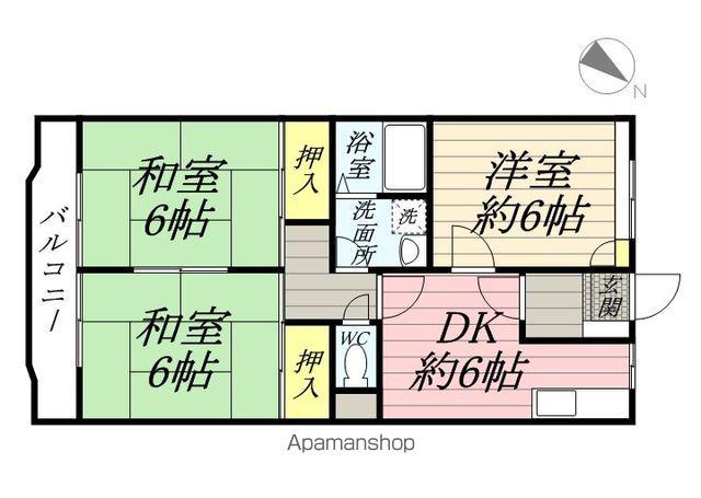 グレイスシティ(3DK/2階)の間取り写真