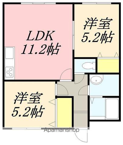 ヴェリテ(2LDK/2階)の間取り写真