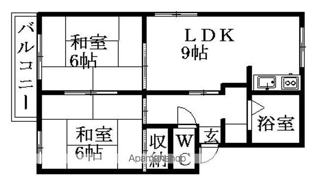 プレジール稲垣(2LDK/1階)の間取り写真