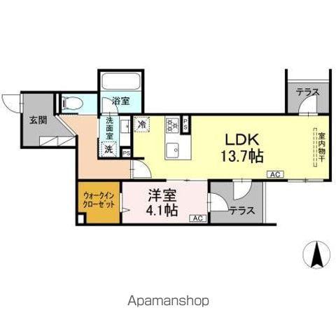 セレスティア中野上高田(1LDK/1階)の間取り写真