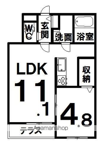 IXVI(1LDK/1階)の間取り写真