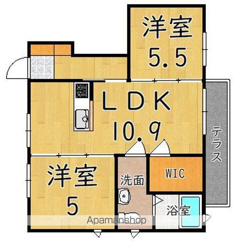 ベルメゾン市役所東C棟(2LDK/1階)の間取り写真
