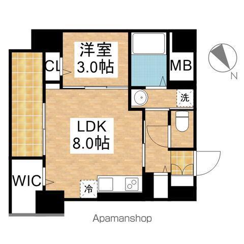 ラ・フュンフ(1LDK/9階)の間取り写真