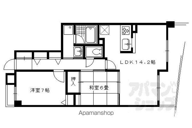 グランドメゾン修学院1番館(2LDK/2階)の間取り写真