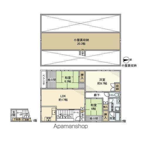 清川戸建(3LDK/2階)の間取り写真
